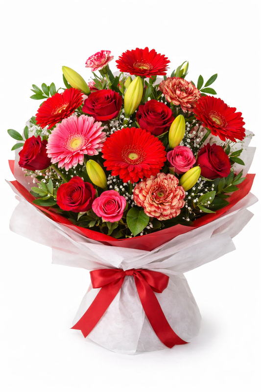 Crimson Sunrise Bouquet - AussieBlossom