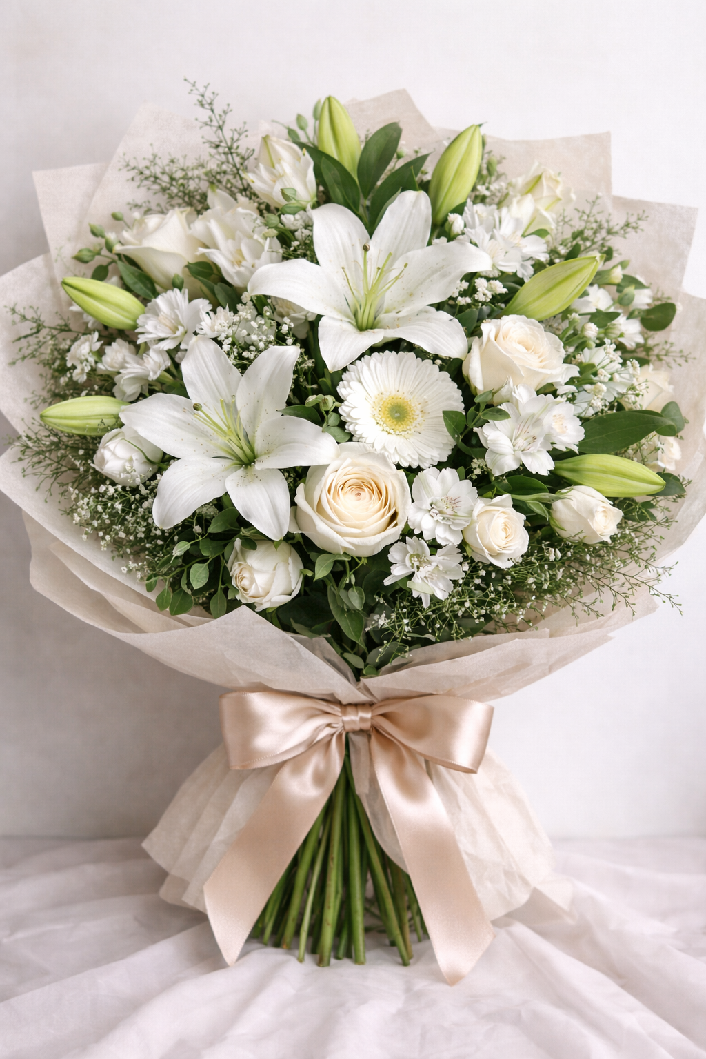 Elegant White Flowers Bouquet - AussieBlossom