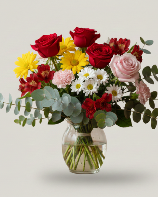 Birthday Blossom Radiance with a Vase