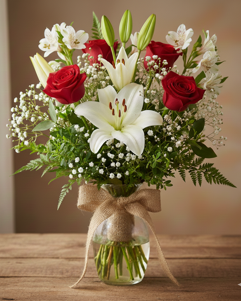 Crimson & Ivory Elegance